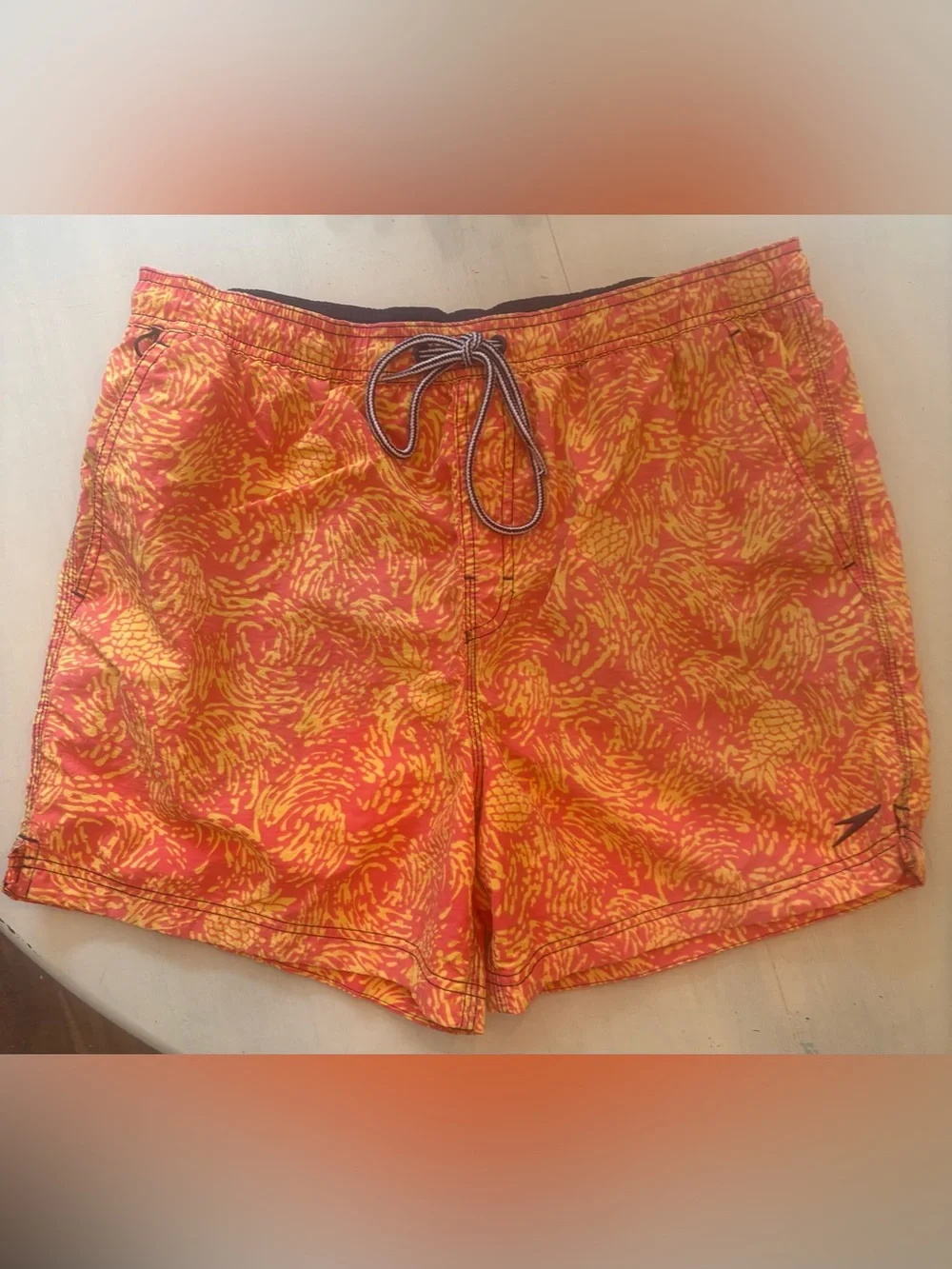 Speedo Orange & Yellow Swim Trunks for Men